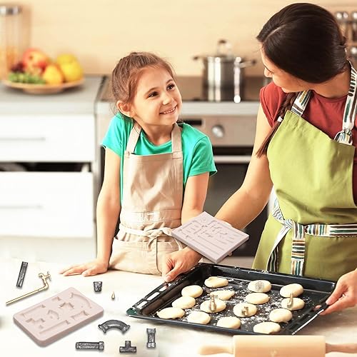 Miniatura 4 de Moldes de silicona para chocolate con tubos Steampunk, para fondant, para el Día del Padre, decoración de pasteles, cupcakes, galletas, pasta
