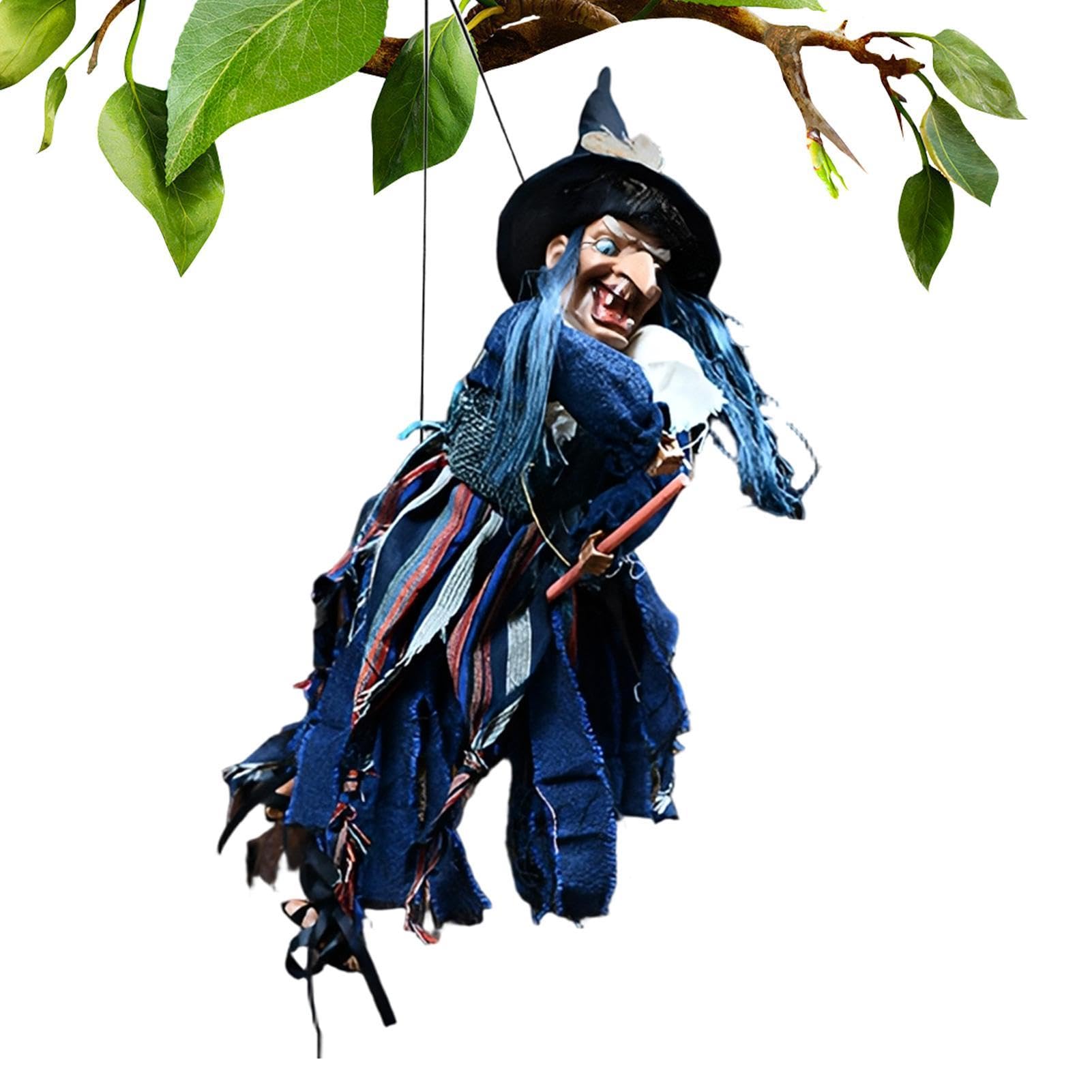 Dekoracja Halloween Wiedźma Ornament Straszne Dźwięki Jasne Oczy