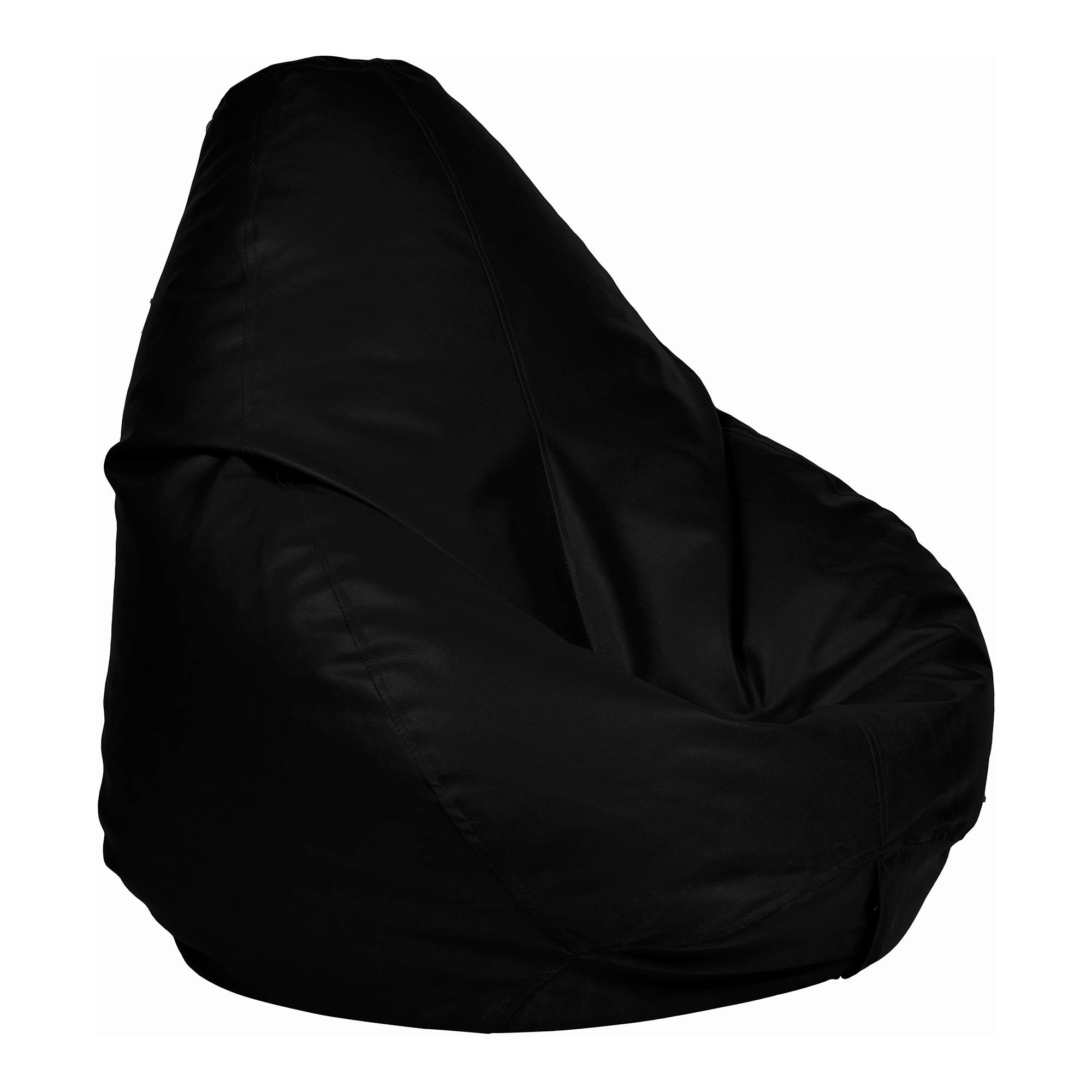 Ample Decor Bean Bag Cover (Filler Not Included), Plush Toys Storage Soft Leatherette, Durable Construction Sturdy Zipper, Ideal for Children and Teenagers - Black