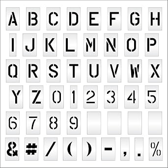 Curb & Median Stencils - 6 inch MEGA Alpha/NUM Set - (64 Piece) - 6 x 4 x 1/8 (128 mil) - Pro-Grade