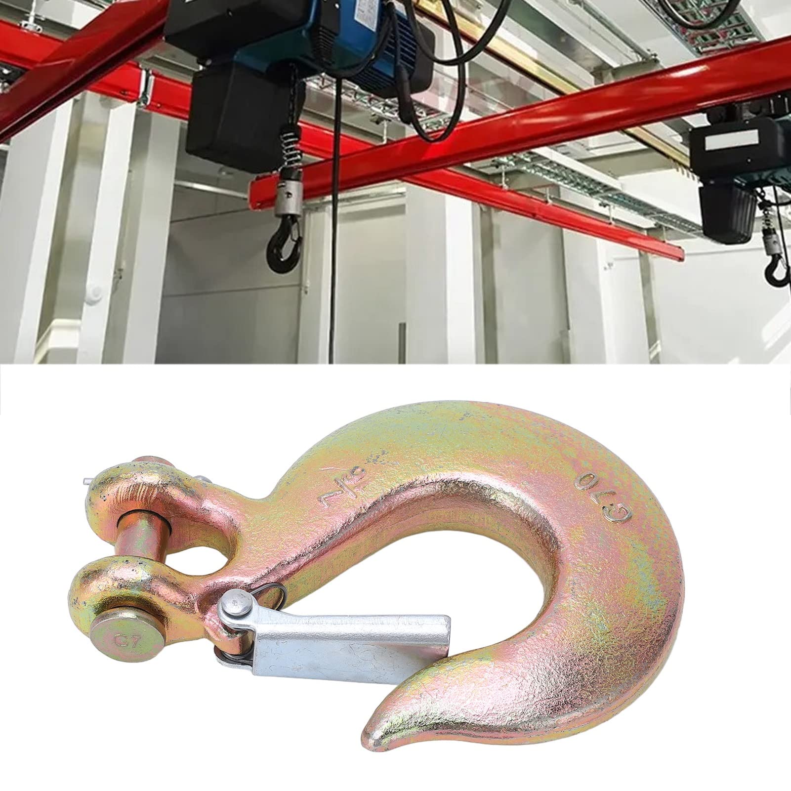 Leapiture Clevis Hook Forged Alloy Steel 7000lbs Bearing Capacity Lightweight Clevis Slip Hook Heavy Duty Clevis Hook for Trailer Hoisting