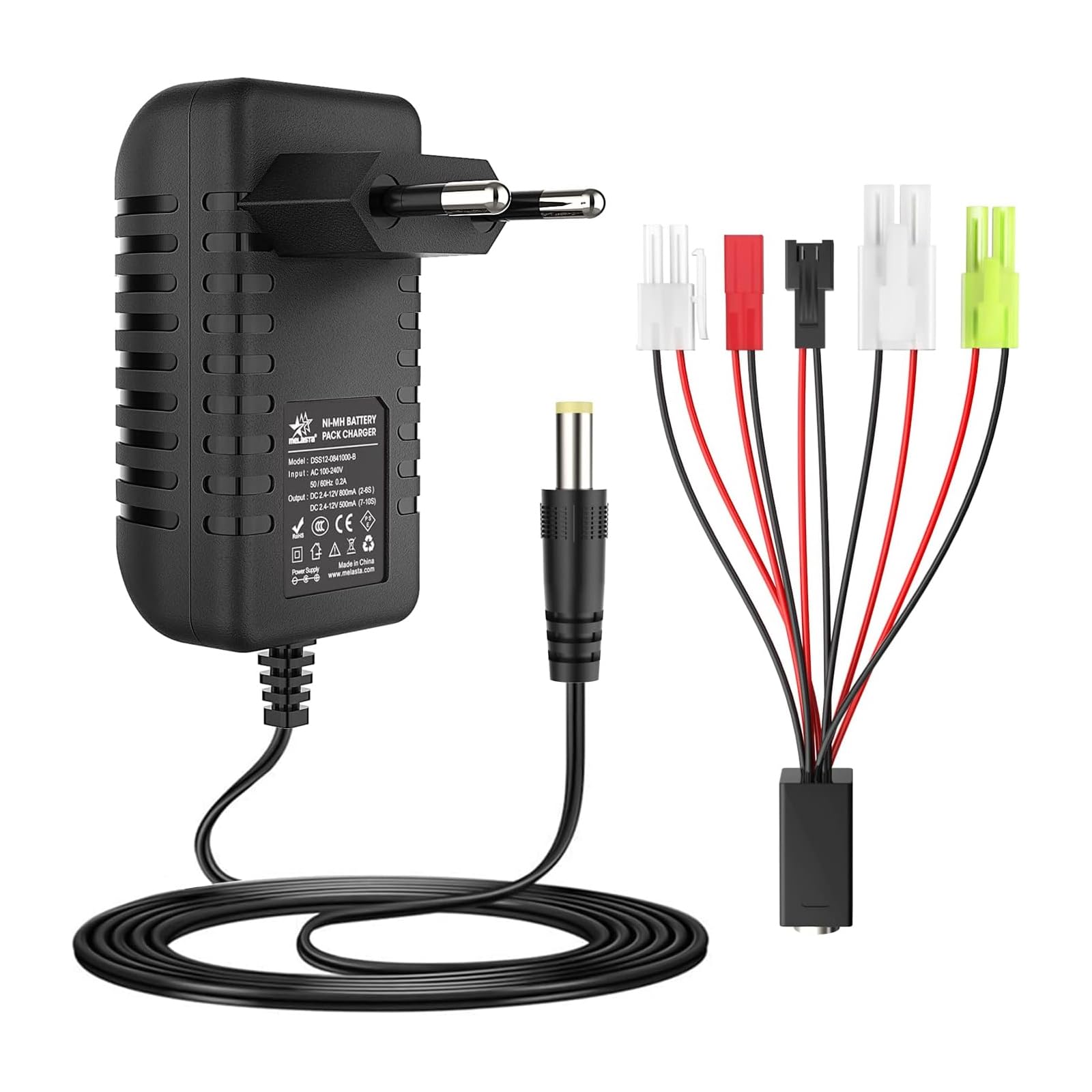 Melasta Cargador de batería RC para batería Nimh de 2.4-12V, cargador Melasta Cargador de batería RC para batería Nimh de 2.4-12V, cargador