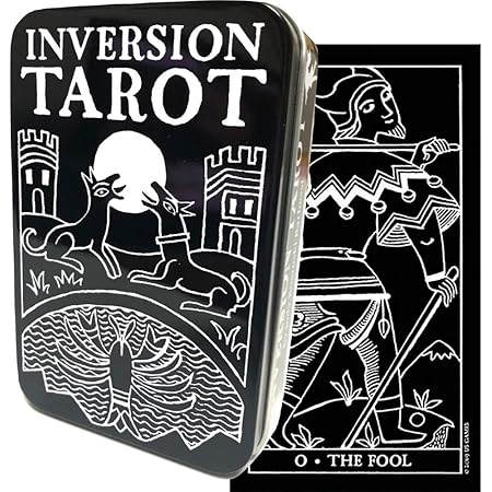 Amazon タロットカード 78枚 マルセイユ版 タロット占い インバージョン タロット 缶ケース Inversion Tarot In A Tin 日本語解説書付き 正規品 カードゲーム トランプ おもちゃ
