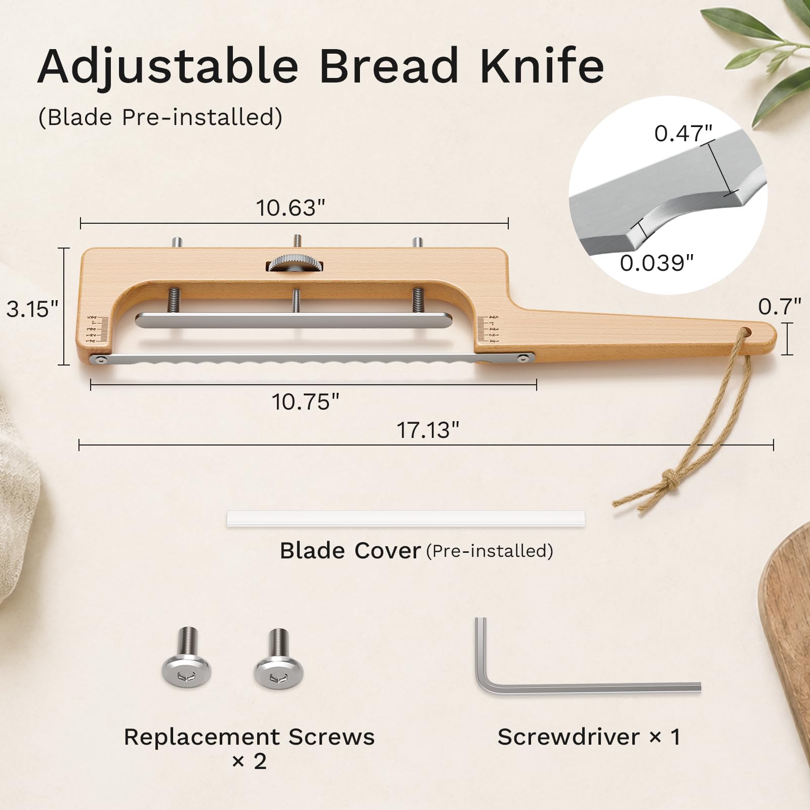 Bread Slicer for Sourdough & Bagels - Adjustable Thickness -6