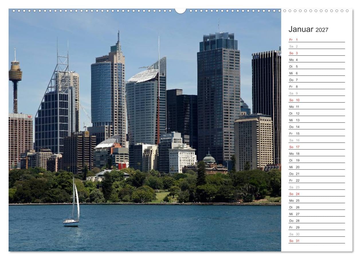CALVENDO - Skylines weltweit (Wandkalender 2027 DIN A2 quer), Monatskalender: 13 urbane Ansichten von Skylines auf 5 Kontinenten