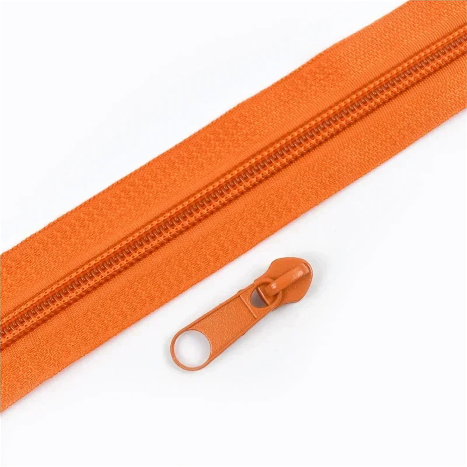 Zips for Sewing 2/5/10/20M 3# 5# Rainbow Nylon Zipper with Slider Bags Garment Decor Zip Closure By The Meter Zips Repair Kit Sewing Accessories Sewing Supplies(Orange,2MZips 2PcsSliders,No5)