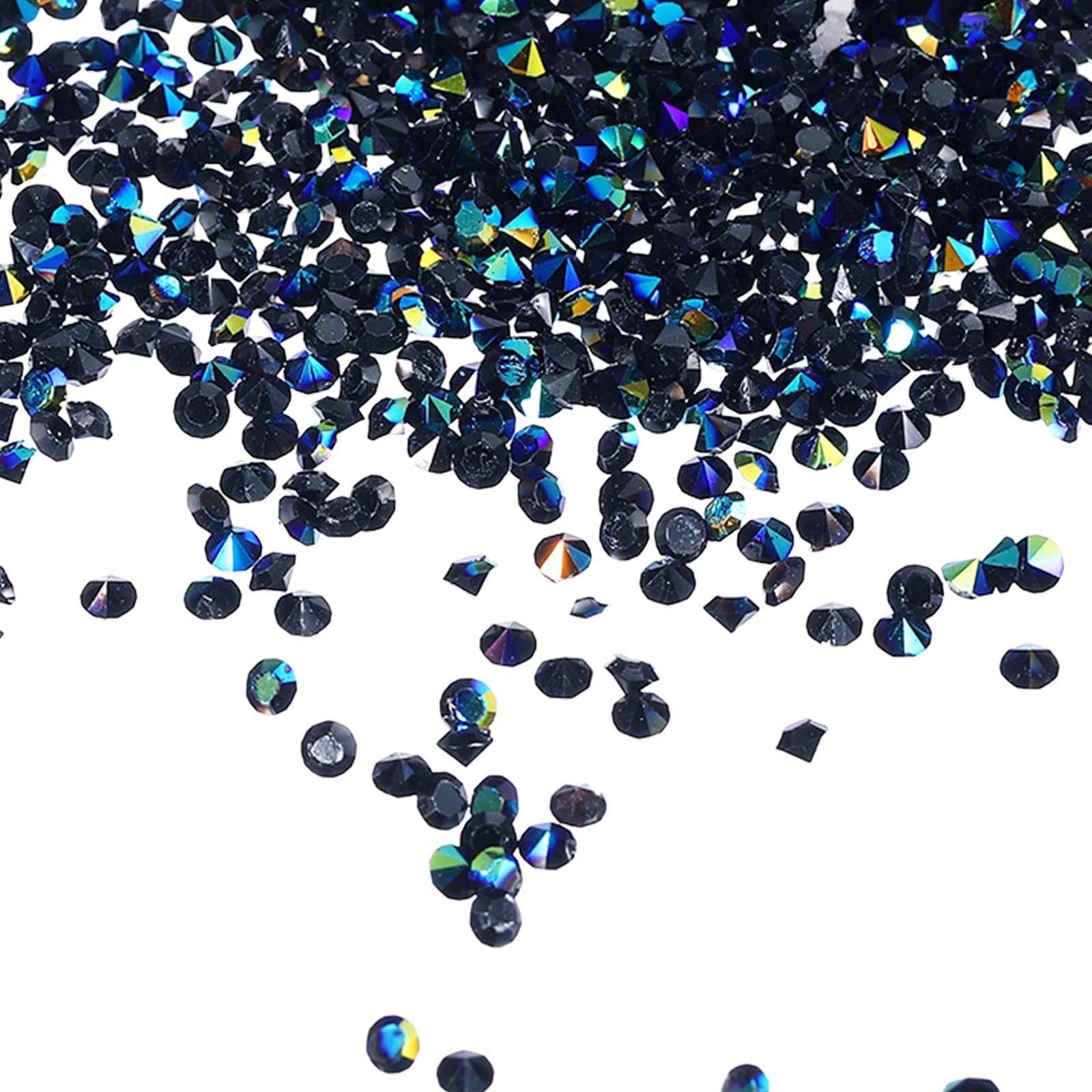 sourcing map 7200Pcs Wedding Table Scatter Confetti Diamond, 3mm Acrylic Bulk Fake Crystals Vase Diamonds Decorations for Table Centerpiece Wedding Bridal Party Vase Beads, Black AB