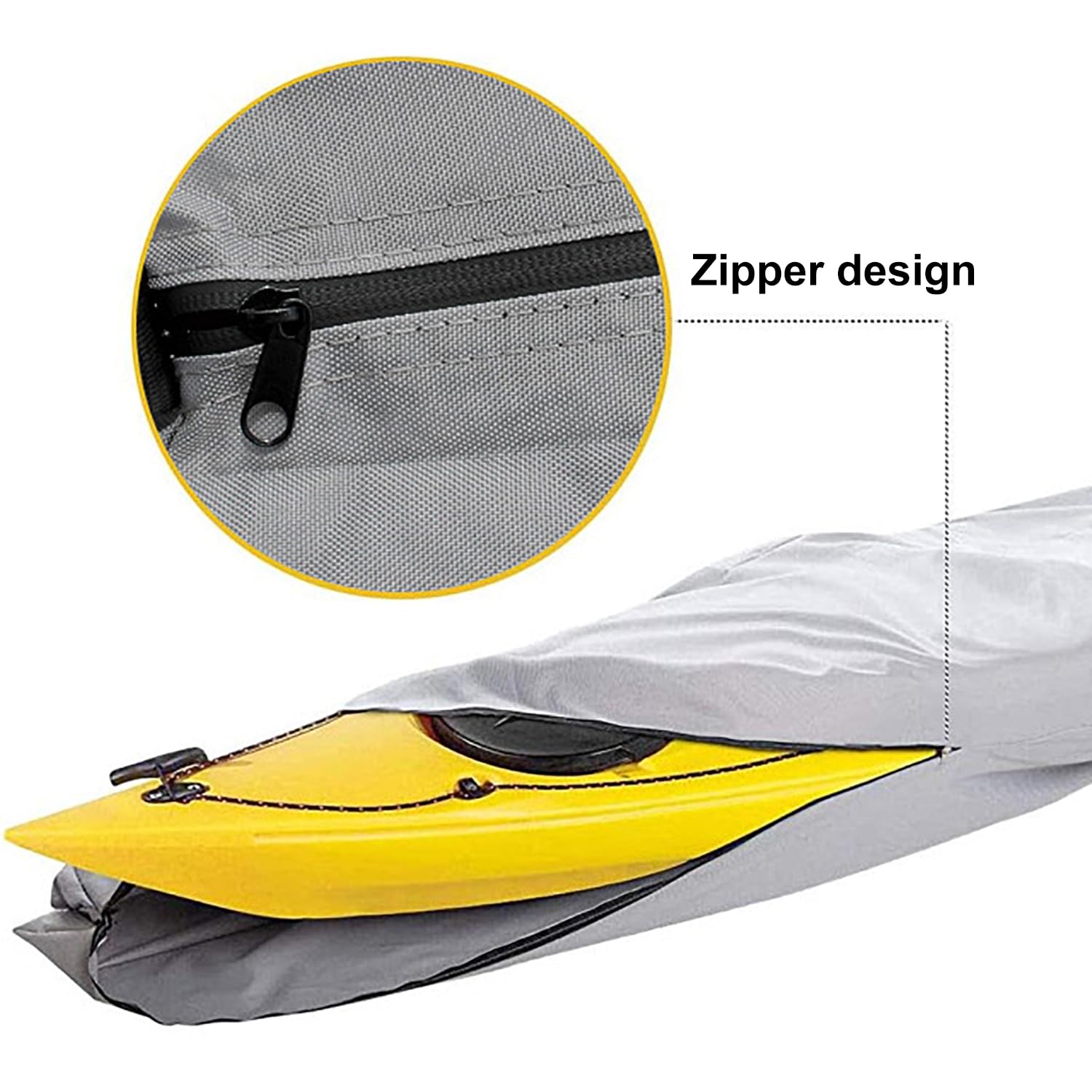 LDIW Universal Kajak Abdeckung, Vollständig Umlaufende Kanu Abdeckung 420D Wasserdicht und UV-beständig Staubschutzschild für Kanu Kajak Boot,Schwarz,18FT: 5.5mx1m