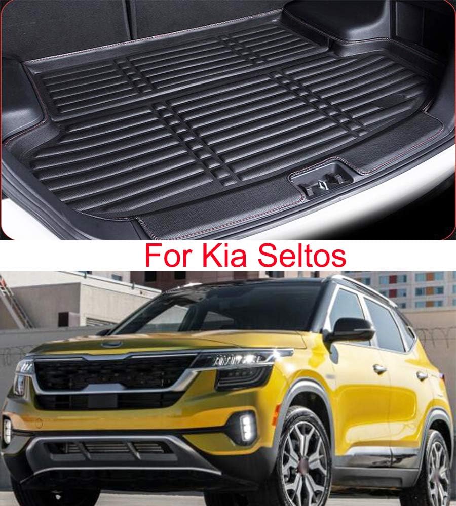 Momoap / Car Black PU Leather Car Boot Pad Liner Cargo Mat Tray Trunk 