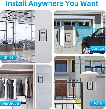 EDEDE Security Lock Box Metal Password Key Box Wall Mounted 4 Digits Password Lock Storage Box Waterproof Anti Theft Large Capacity Safe Keybox for Home,Office,Hotel,Travel(1Pc Medium)