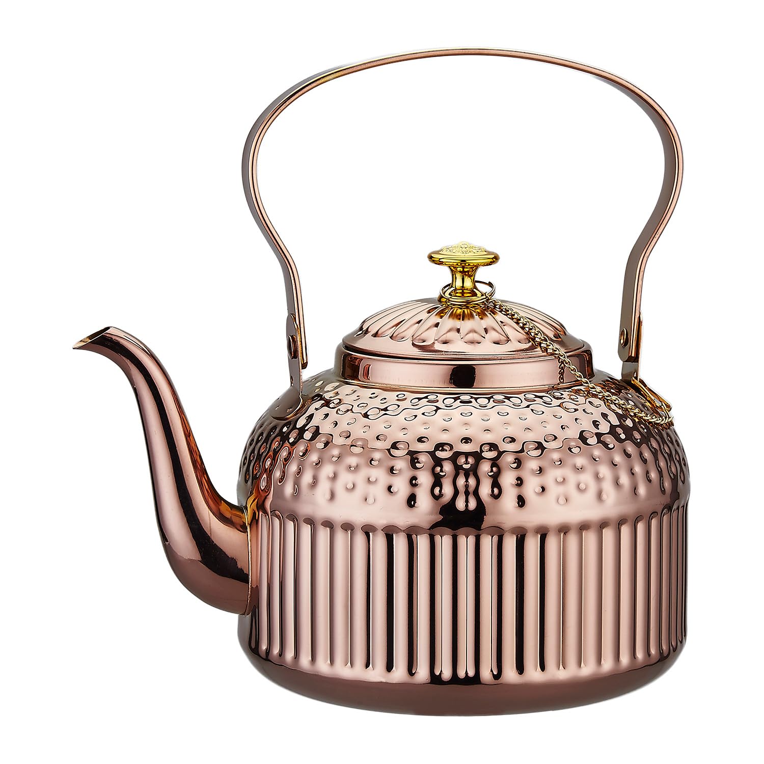 SANQIAHOME Antique 1.2L (40Oz) Stainless Steel Teapot with Infuser copper