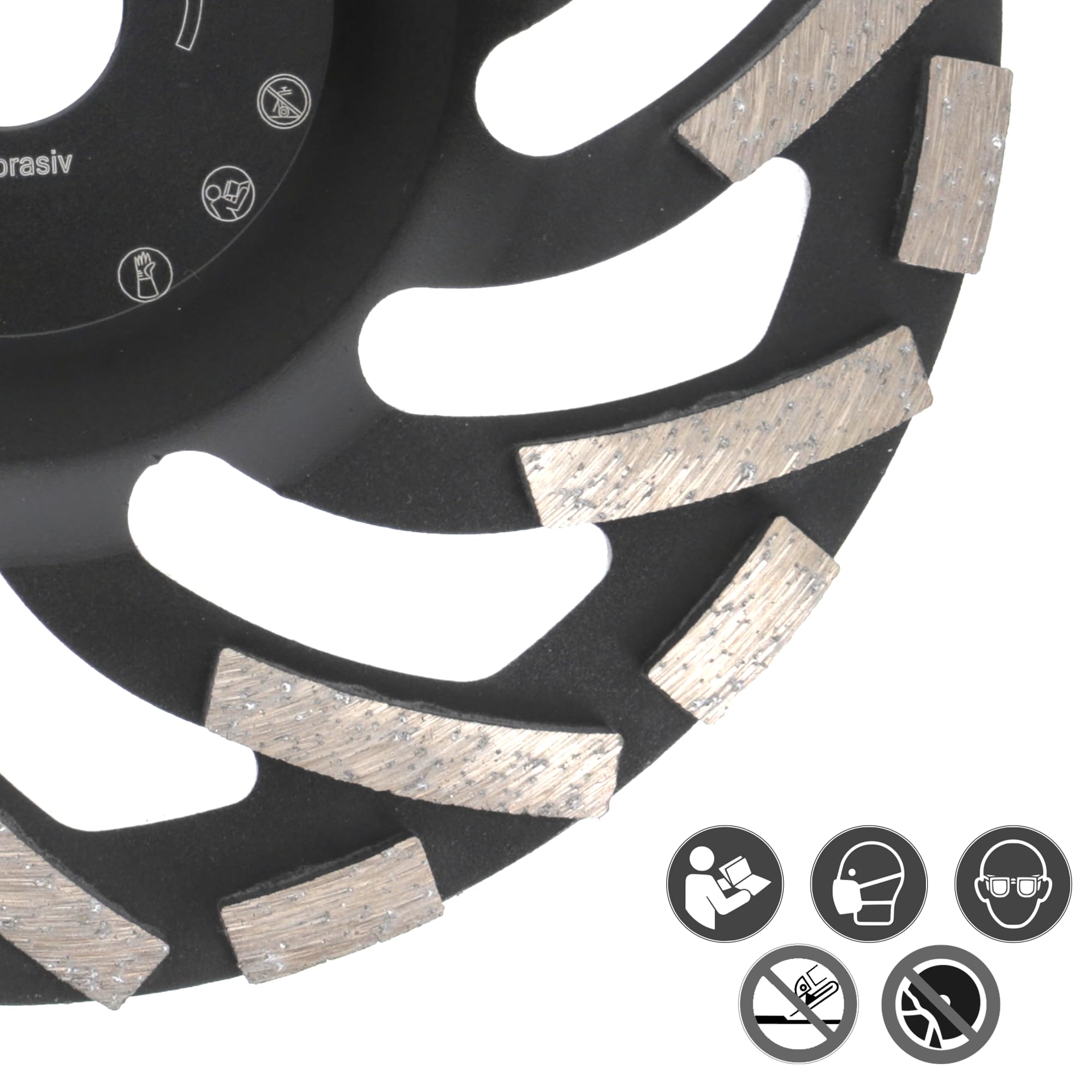 PRODIAMANT Mola a tazza diamantata 180 mm x 22,2 mm Turbo ST91 Mola diamantata per massetto d'asfalto Qualità professionale
