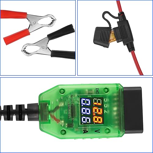 Miniatura 6 de MEIRIYFA OBD2 - Kit de detección de fugas de batería para automóvil, repuesto de cable de alimentación de emergencia ECU para vehículo, pantalla