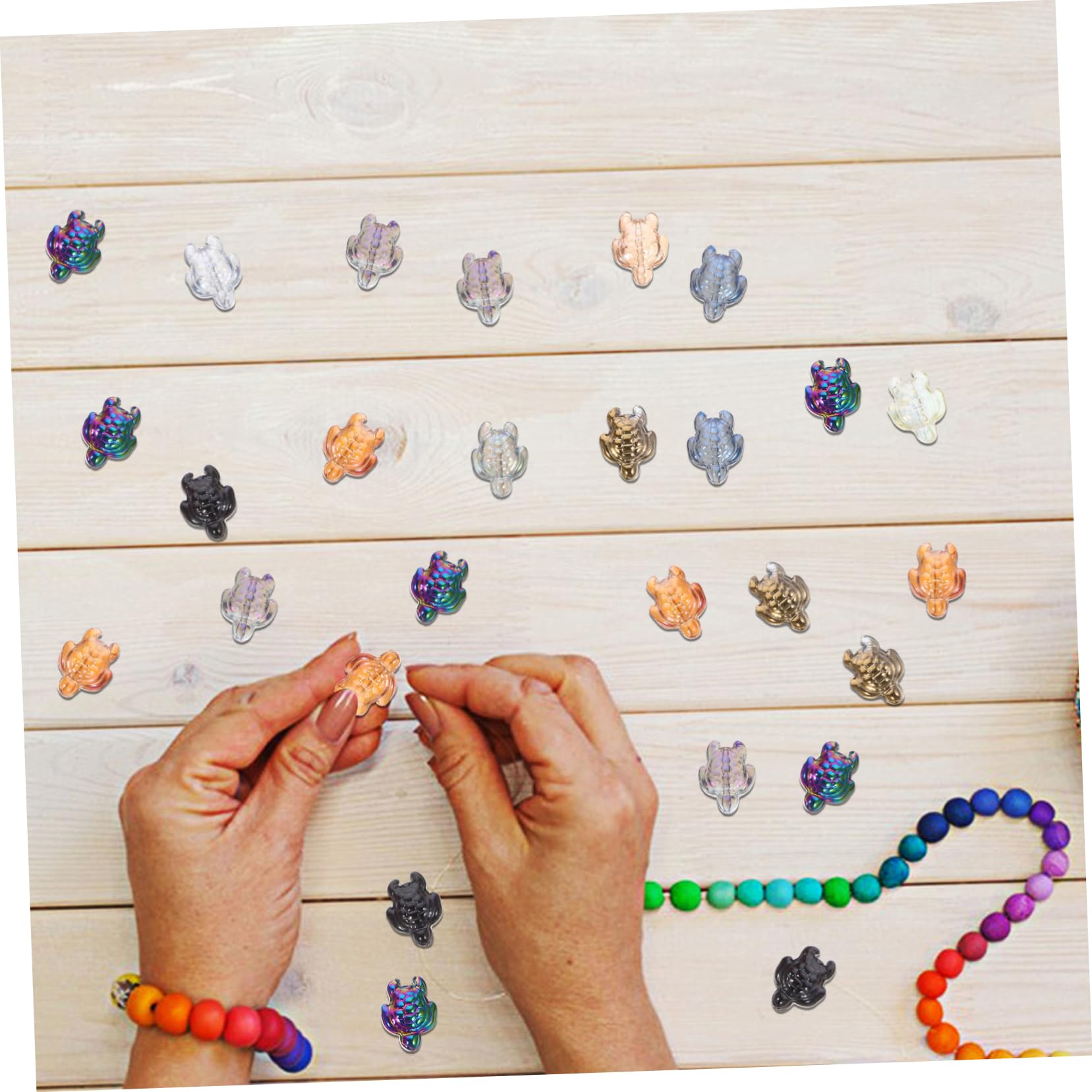 Operitacx 5 Series Kit De Abalorios De Cuentas De Arcilla Turquesa Cuentas Sueltas Para Pulseras Pendientes Ganchos Cuentas De Cristal De Colores Joyería 120 piezas x 5