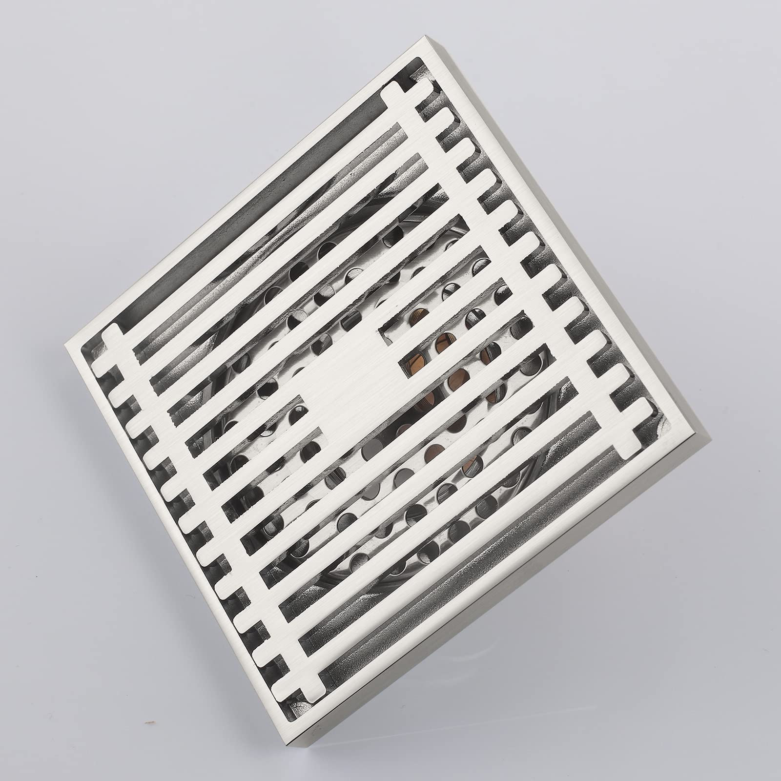 Desagüe de Suelo Cuadrado latón Grande 100 x mm con Tapa extraíble, Acero Inoxidable Negro