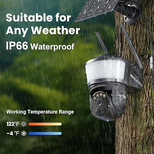 Miniatura 7 de Cámara de seguridad celular inalámbrica 4G LTE para exteriores, sin WiFi, funciona con energía solar, detección PIR, cámaras de 360 para seguridad