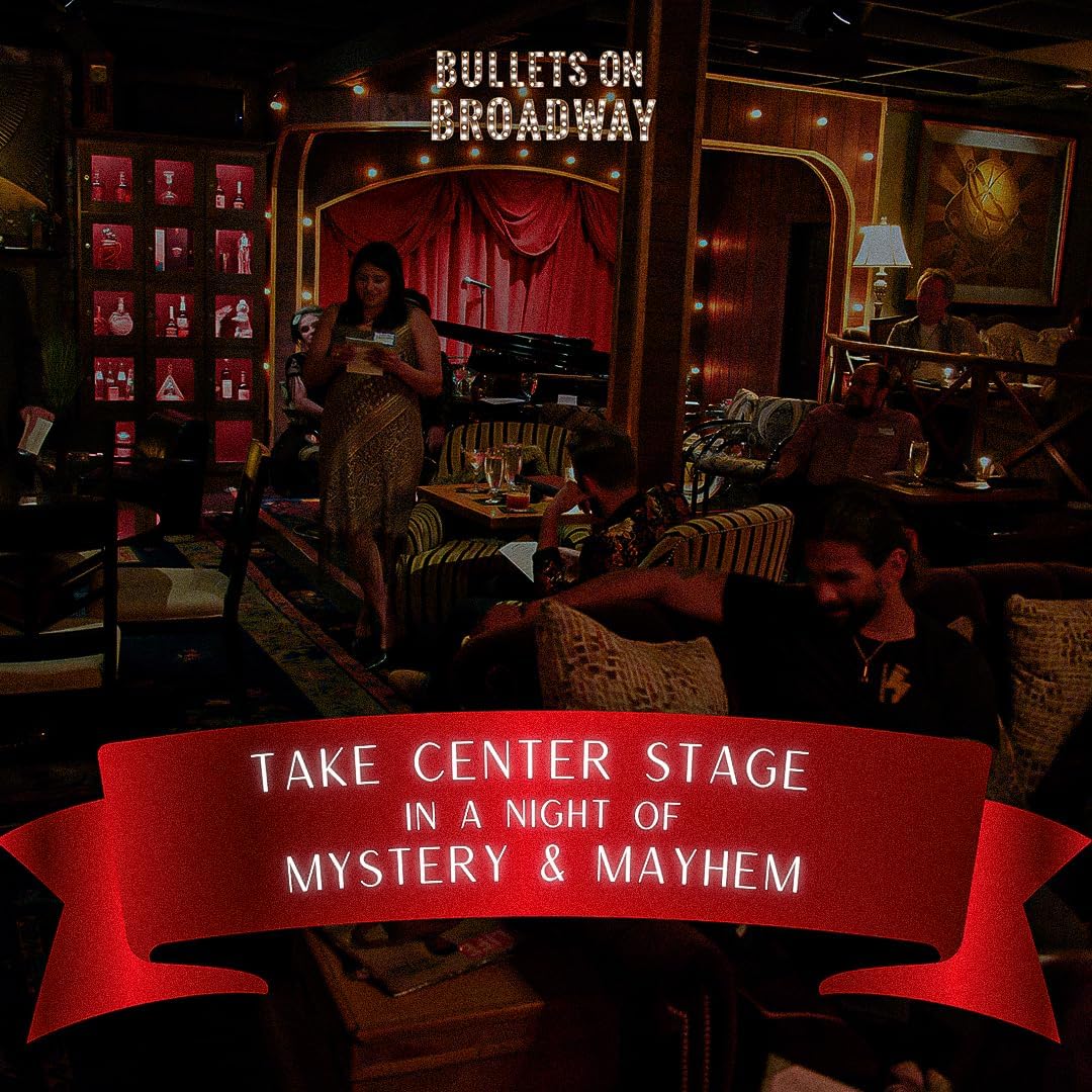 Bullets on Broadway Murder Mystery Game | Flexible 4-20+ Players | Easy to Host Broadway-Themed Party Game Kit | Updated 2025