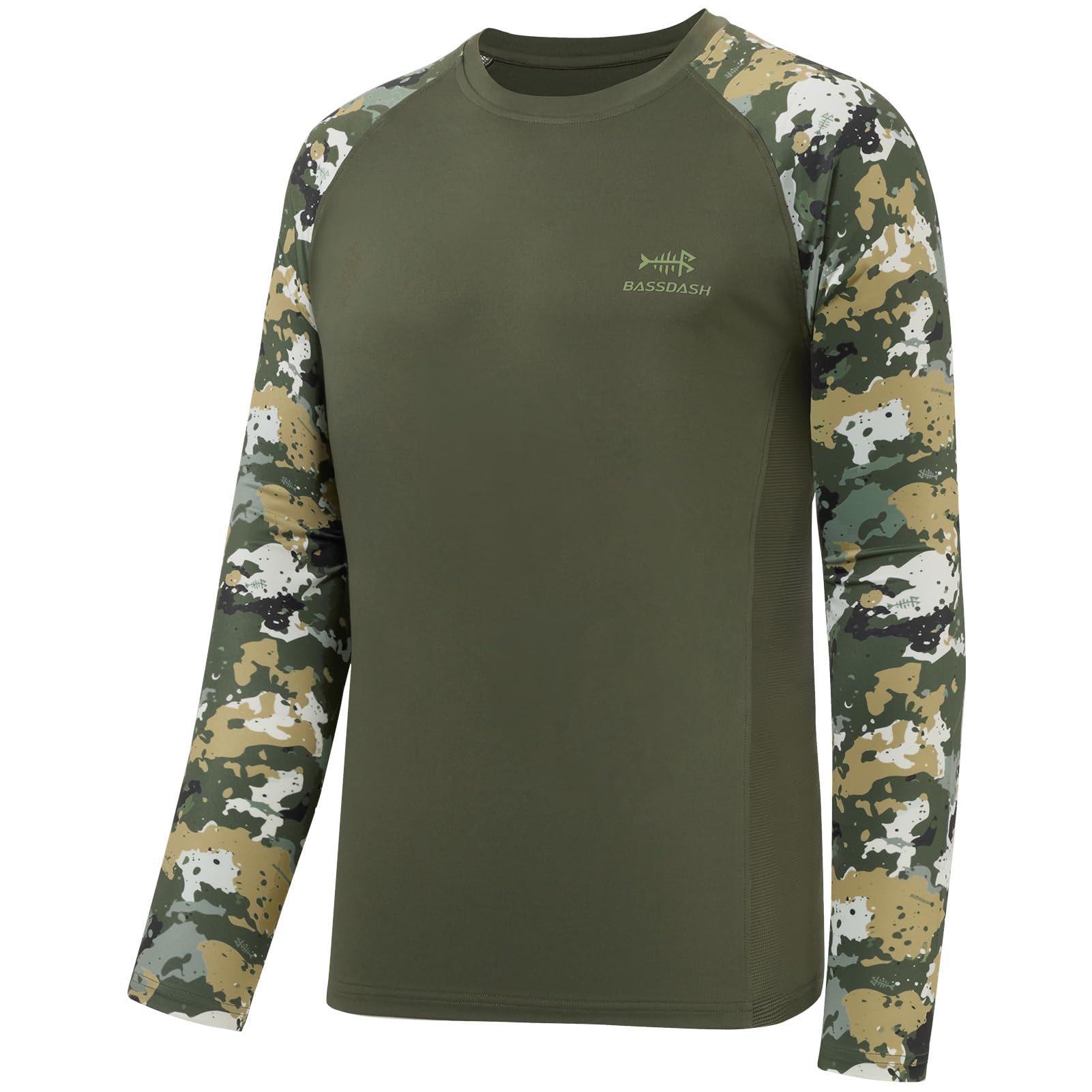 Bassdash Chemise à Manches Longues pour Hommes Chemise Camouflage Performance avec Protection Solaire UPF 50 Séchage Rapide