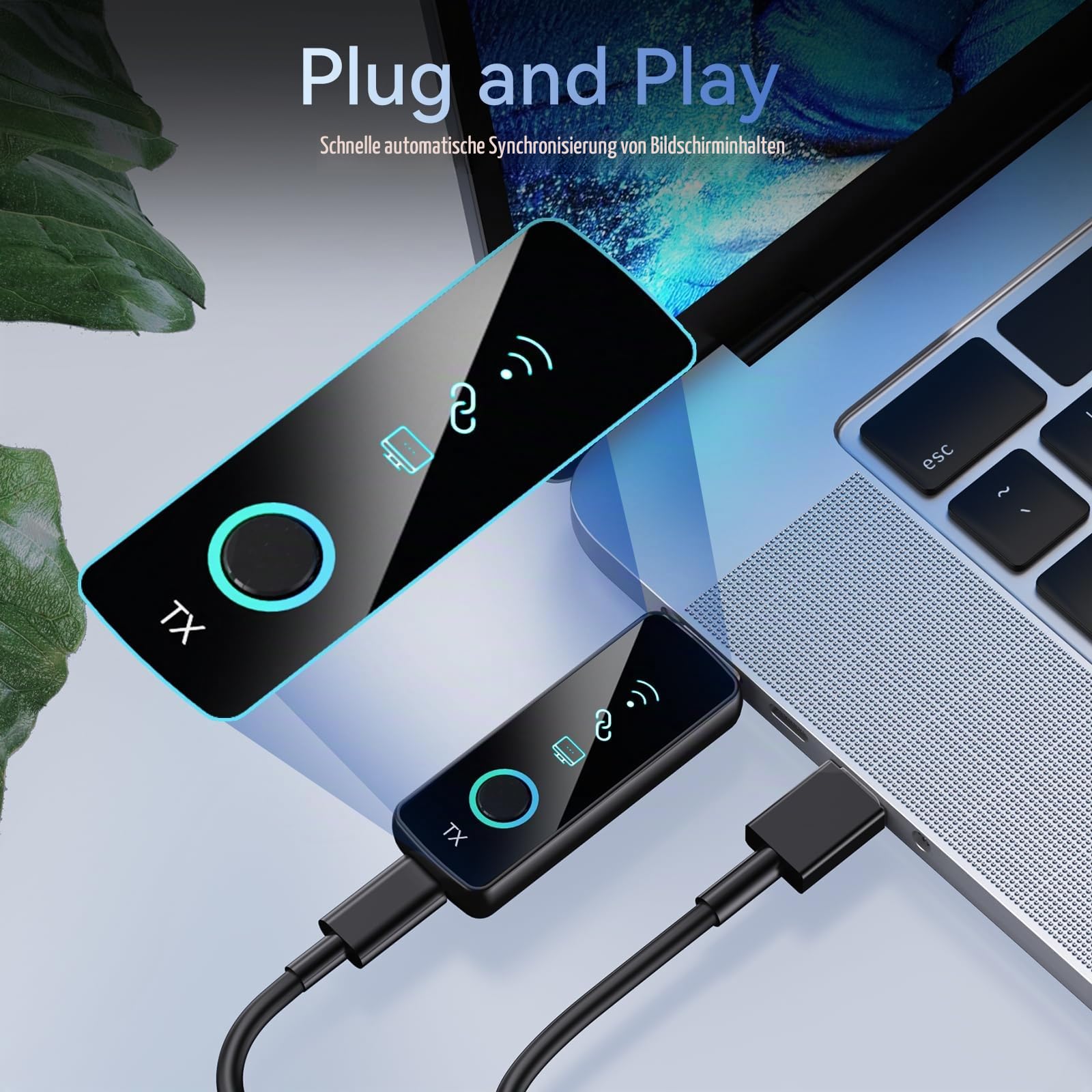 Wireless HDMI Transmitter Receiver 50m mit LED-Display – 4K Decodierung & 1080P Ausgabe, verzögerungsfrei für Meeting-Raum, Beamer, Streaming, Heimkino