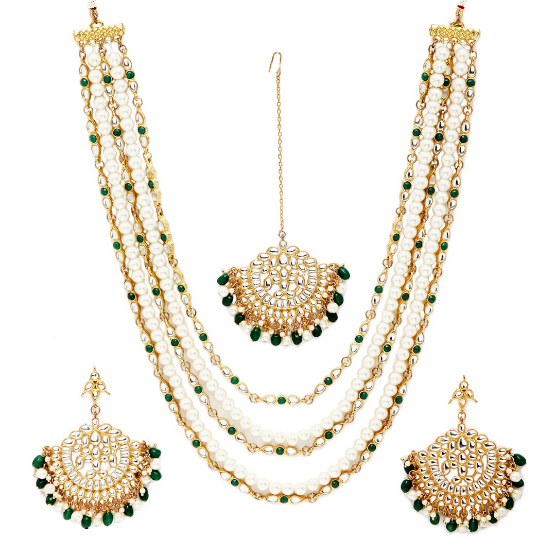 See full amazon price history chart for Karatcart Pearl Kundan Multilayered Rani Haar Set - Womens Karatcart Pearl Kundan Multilayered Rani Haar Set - Womens (B09CLD21K2) Amazon Price History, Amazon Price Tracker