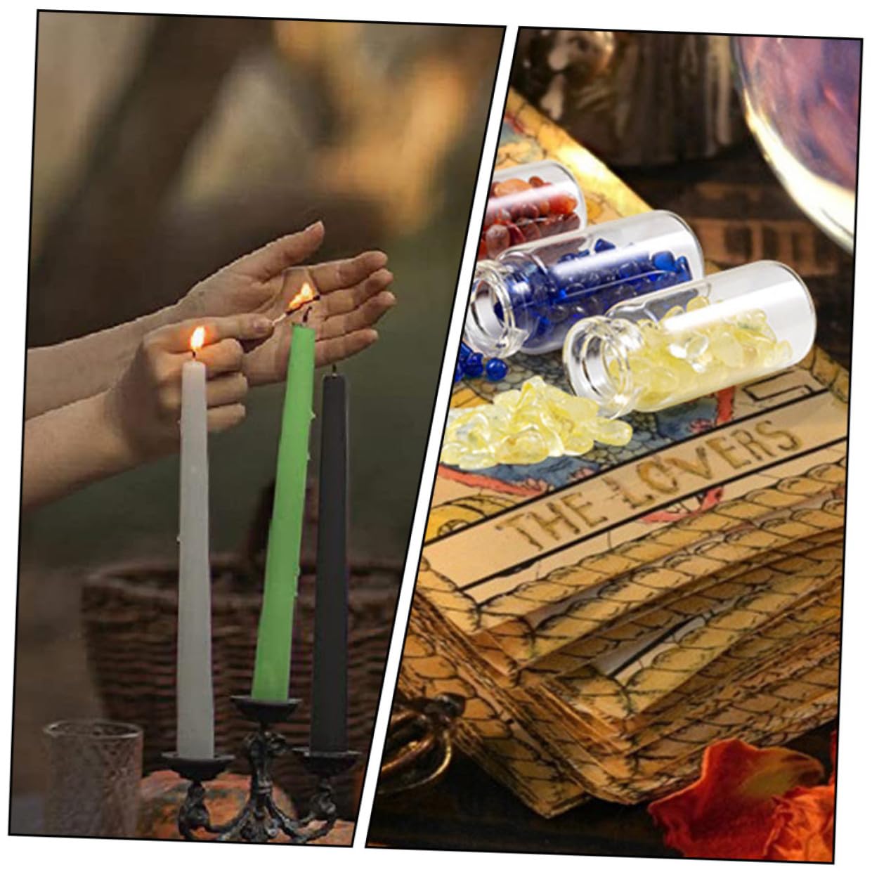 Juego de Velas Aromáticas de Cera para Brujería, Kit para Principiantes