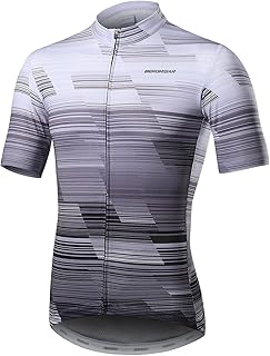 BERGRISAR Maglia da Ciclismo da Uomo Manica Corta Maglietta MTB Bici Jersey con 3+1 Tasche