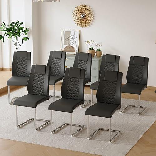 Miniatura 24 de gopop Juego de 6 sillas de comedor, sillas de comedor modernas con patas de metal electrochapado, sillas de cocina para sala de estar, sillas Pierna