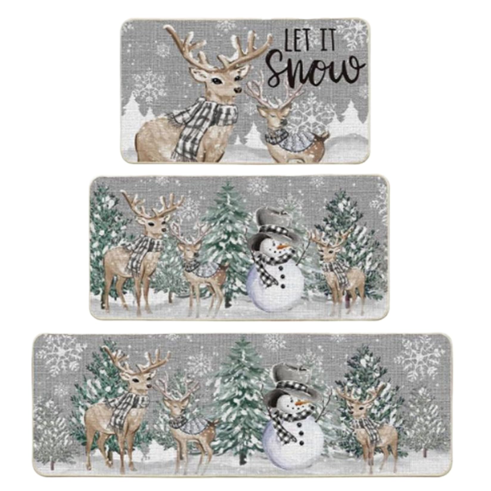 Tapis de cuisine de Noël absorbant et antidérapant lot de 3 Gcroet