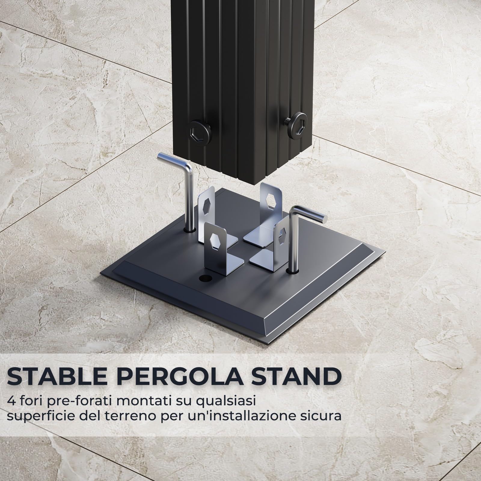 Devoko Gazebo Pergola 3x4, Pergolato Bioclimatico UV50+, Giardino Terrazzo, Nero