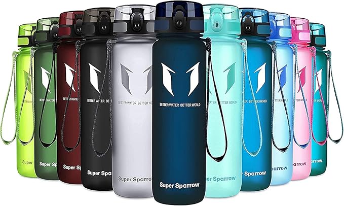 Super Sparrow Bouteille d'eau - Gourde - 350ml/500ml/750ml/1000ml - sans BPA - Convient pour Le Sport, la randonnée, l'école, Le Bureau, en Plein air