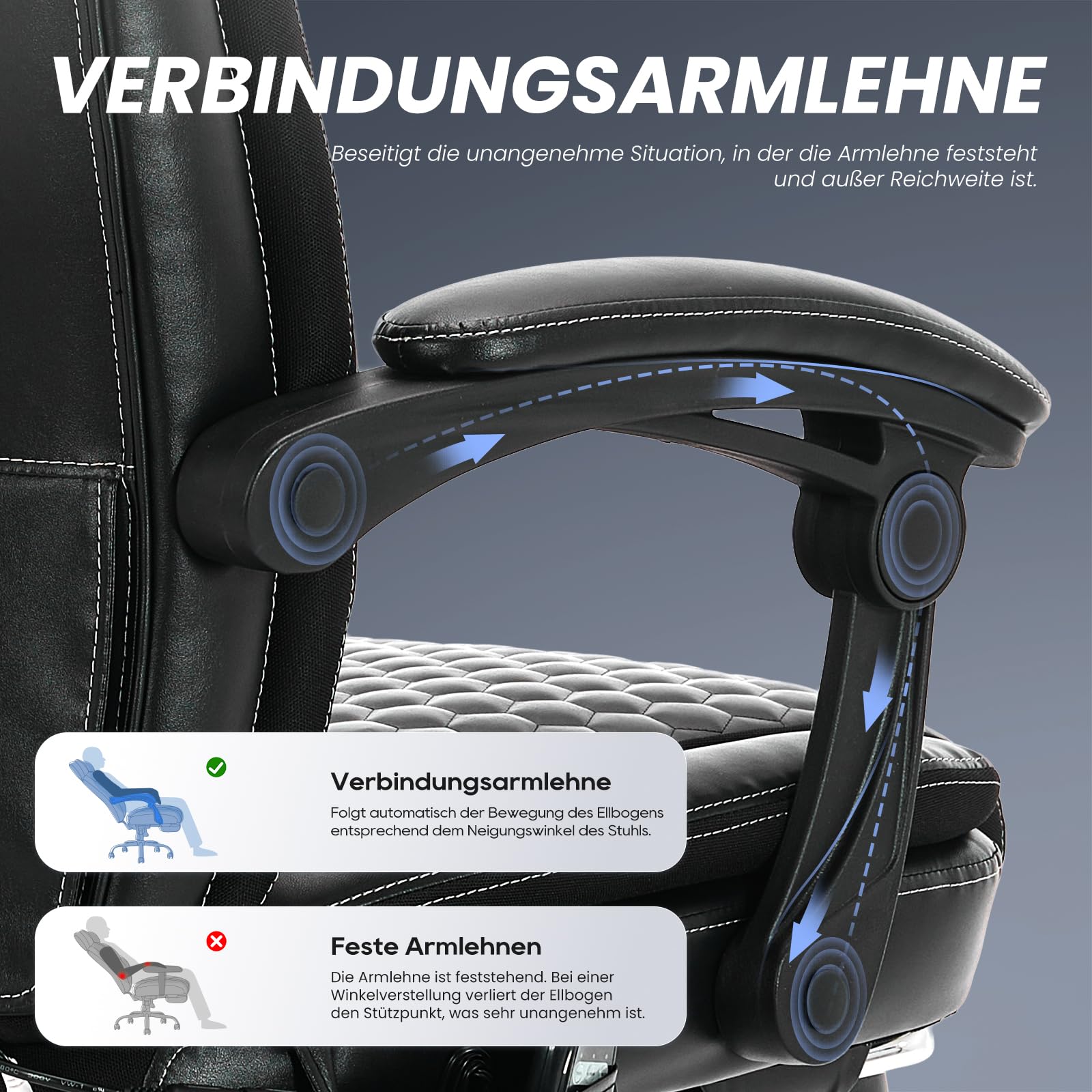 COLAMY Ergonomischer Chefsessel aus Leder mit 6-Punkt-Massage & 3-Stufen-Heizfunktion, höhenverstellbar, verstellbare Rückenlehne, ausziehbare Fußstütze – Büro & Home Office, Schwarz