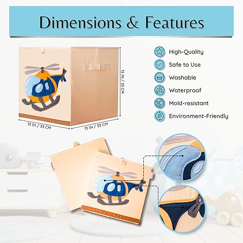 Miniatura 6 de Product 4 Kids - Cubo de almacenamiento de caja de juguetes lavable, organizador plegable de lona para niños, organizador de almacenamiento de