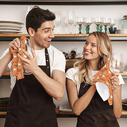 Miniatura 7 de Decorative Hand Towels for Bathroom - Retro Orange Sheep Skull Print Soft Absorbent Small Bath Hand Towels for Kitchen, Farmhouse, Hotel, Spa, Guest