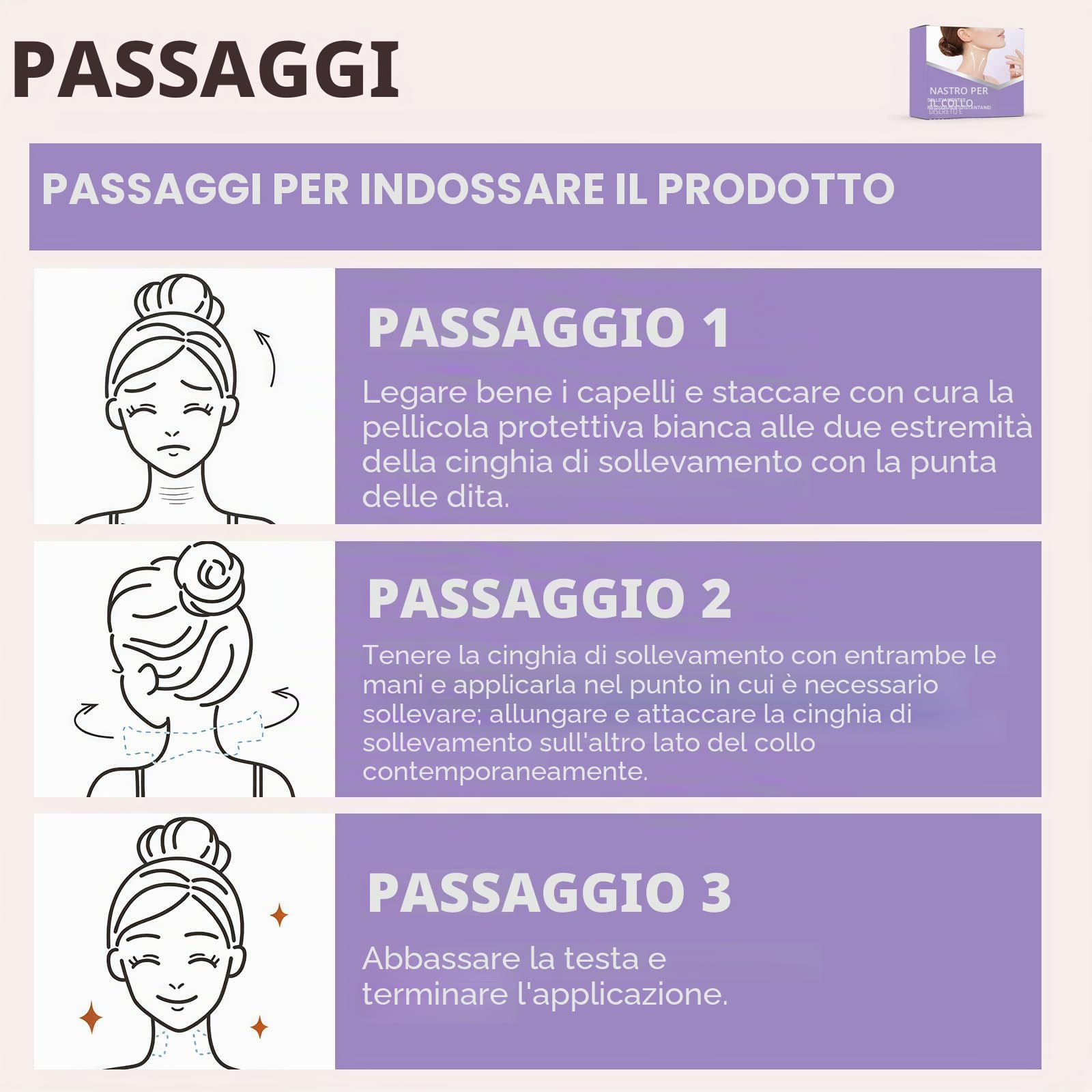 24 patch Adhésif De Lifting du Cou, Autocollant De Levage du Cou, 20 patch Invisibles + 4 Élastiques, accessori di bellezza anti-invecchiamento per Contour V Instantané, Visage, Yeux