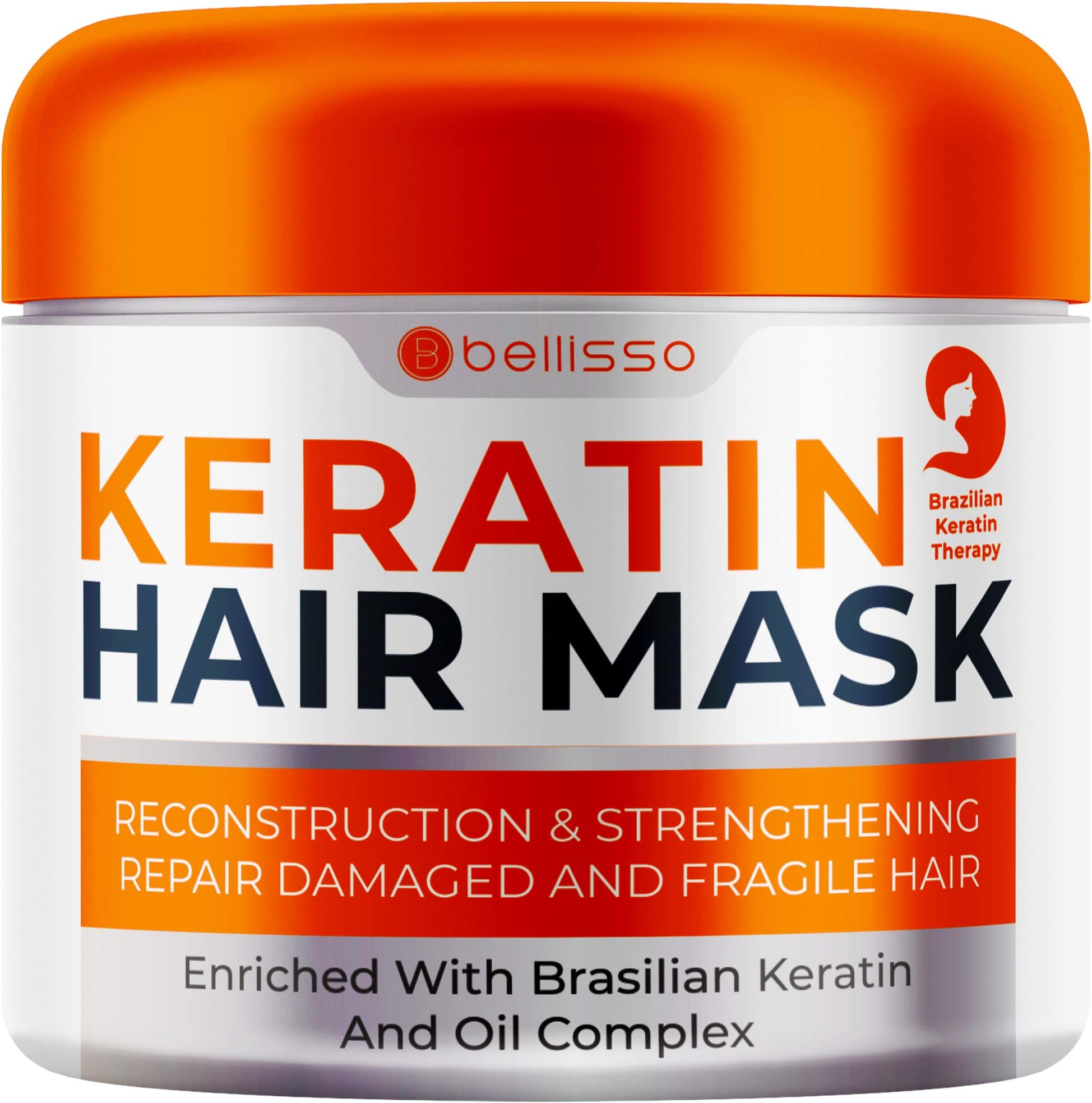 Keratin Hair Mask - Sulfate Free Hydrating Deep Conditioner Treatment for Dry, Damaged and Split Ends - Moisture for Frizzy and Curly Hair - For Women and Men - Moisturizer Care to Repair Damage