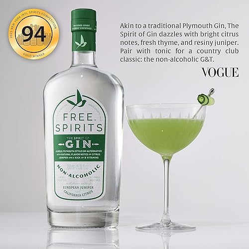 Miniatura 5 de Free Spirits - Gin Spirit sin alcohol, galardonada alternativa a la ginebra – Baja en calorías, vegano, sin gluten con vitaminas B, ingredientes