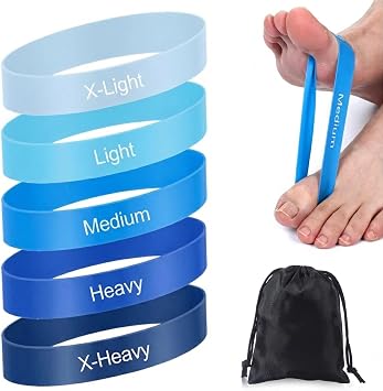 5Pcs Toe Resistance Bands, Resistance Band for Toes, Toe Bands for Women and Men with Storage Bag