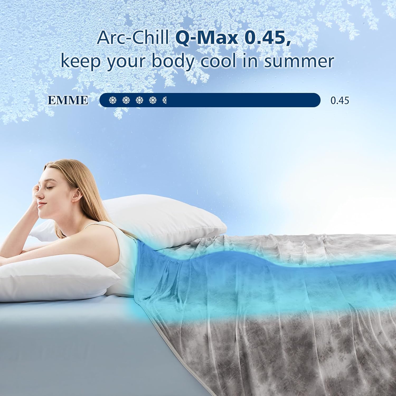 EMME Cooling Blanket Twin Size (60"x80"), Q-Max 0.5 Cooling Blankets for Hot Sleepers, Summer Ice Blanket for Nights Sweats, Lightweight Grey Sheet for Bed