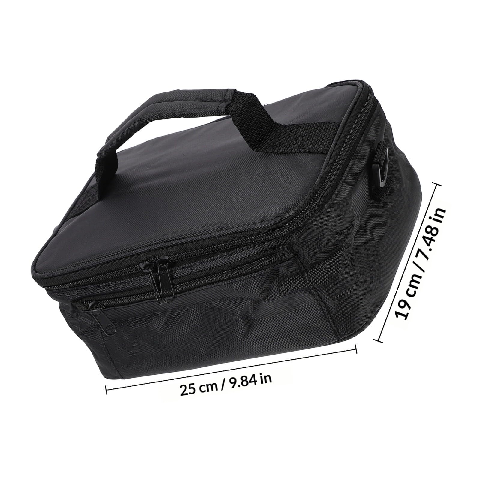 Amosfun Bolsa Térmica para Almuerzo 12v para Coche, Bolsa Aislante Portátil de Oxford Negra, Aluminio para Mantener Alimentos Calientes en Viajes y Oficina