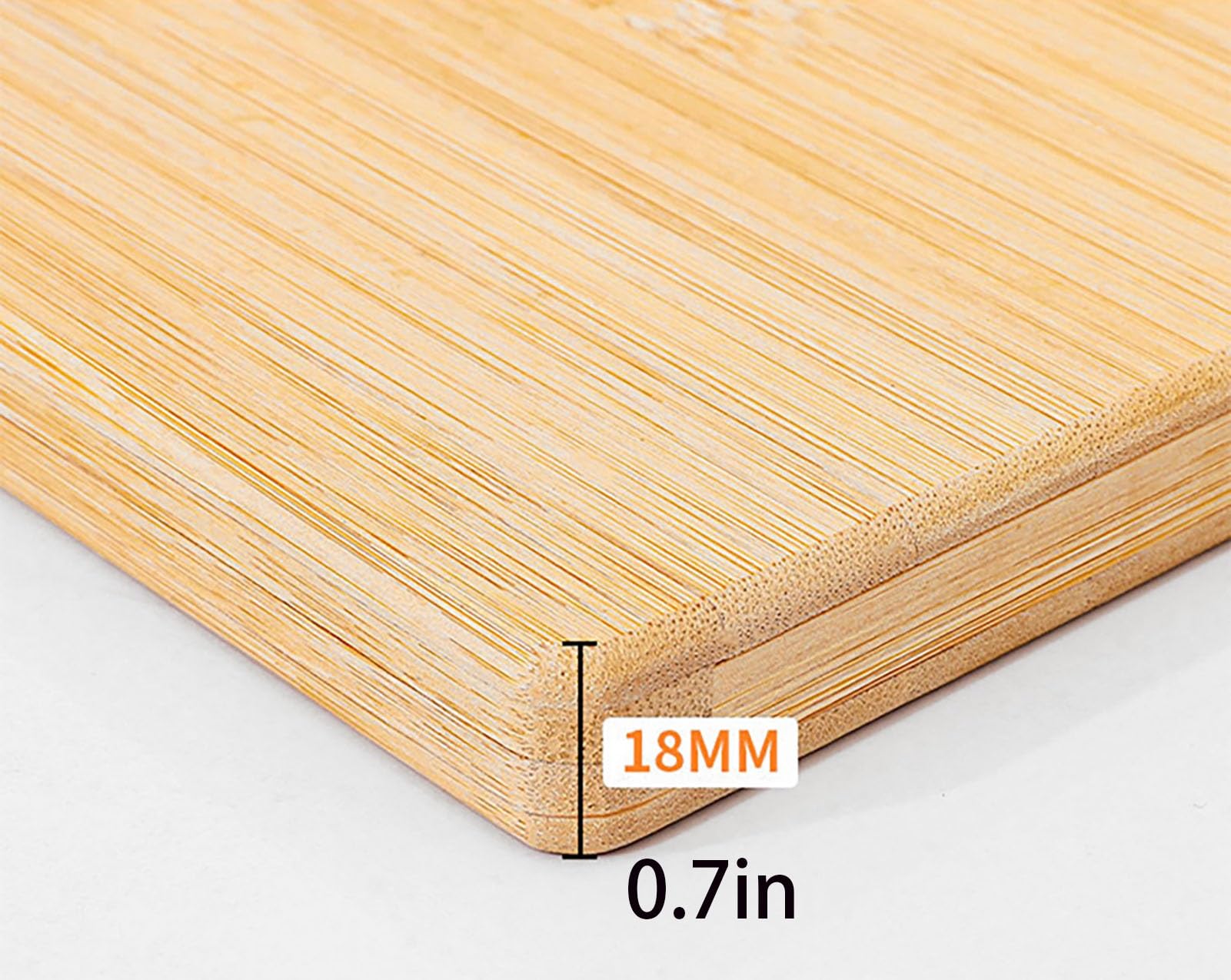 Tabla de cortar bambú grande con mango 1,8 cm grosor, tabla doble cara for carnes y frutas, fácil limpiar, 60, 80 cm/31,5 pulgadas(80cm/31.5in)