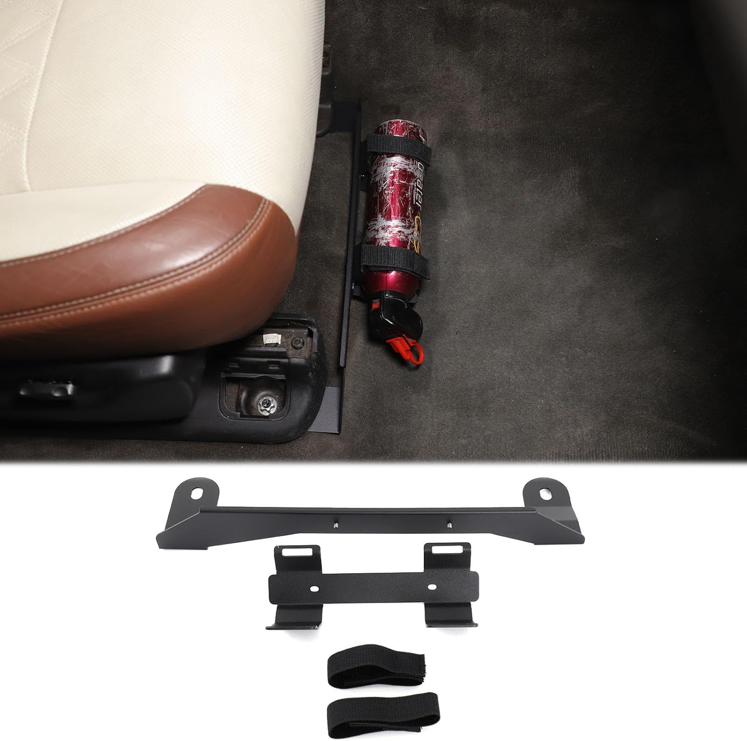 Adjustable Underseat Fire Extinguisher Holder Mount Compatible with Cadillac Escalade 2007-2014,Aluminum Alloy Quick Release Roll Bar Fire Extinguisher Mount Bracket Accessories