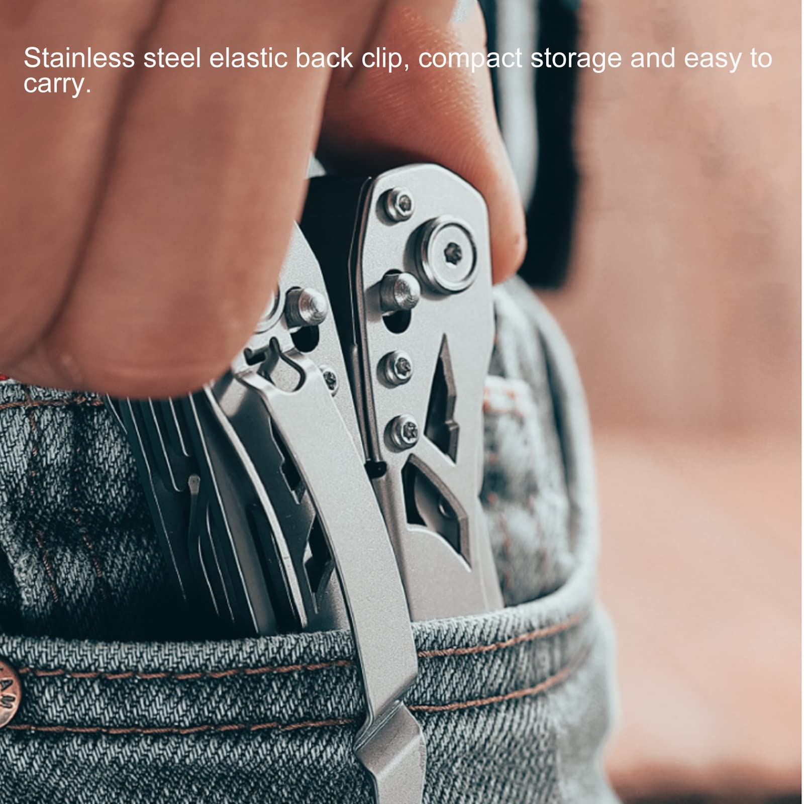 16-En-1 Multifonctions Conçue Outil Multitool Pince De Poche Acier Inoxydable Couteau Pliant Avec Poignée Ergono Pour Extérieur,Survie,Camping,Randonnée,Réparation Simple