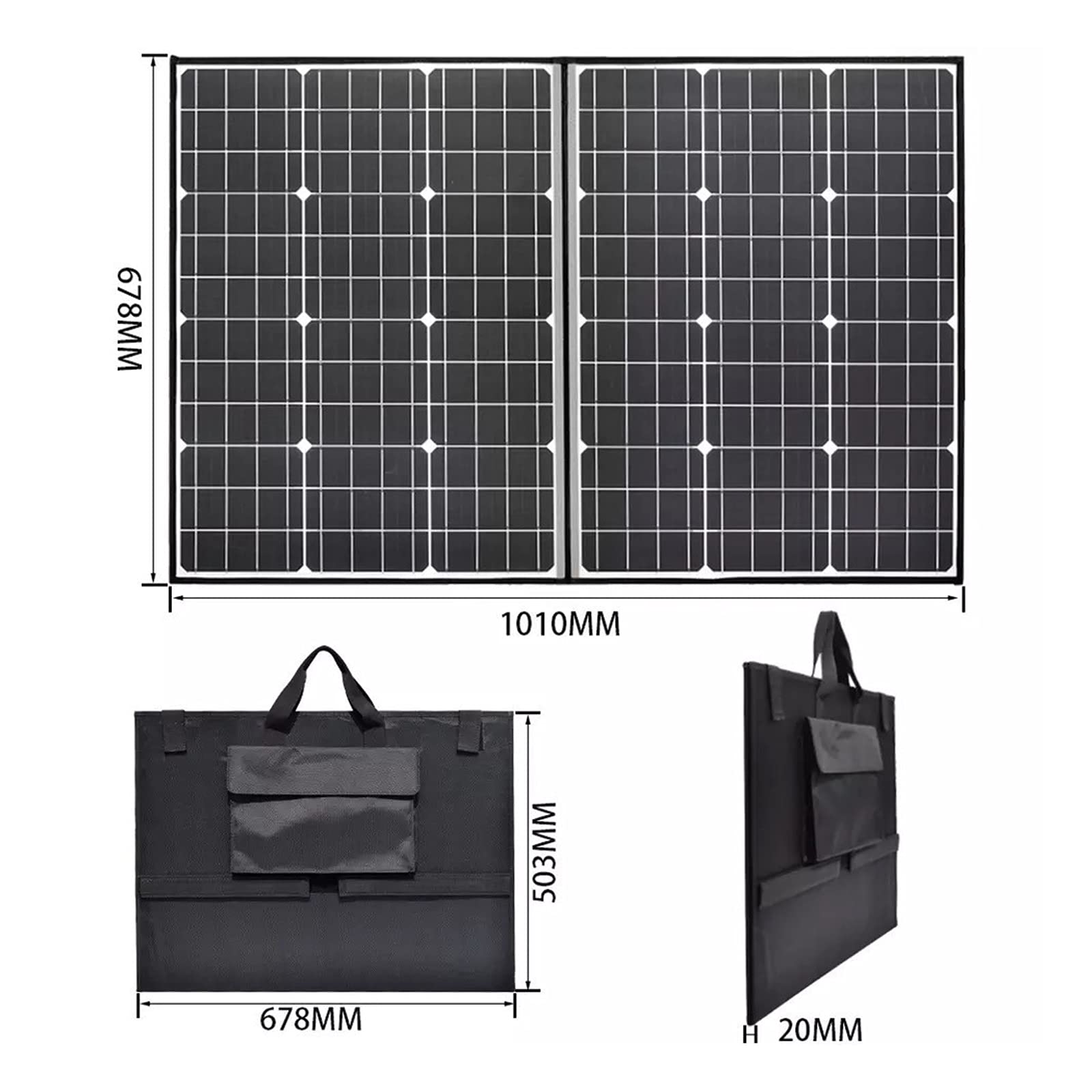 Panneau Solaire Monocristallin 200W 18V, Panneau Solaire Pliable Portable avec Port USB/Contrôleur De Charge pour Le Camping en Plein Air Van RV Trip