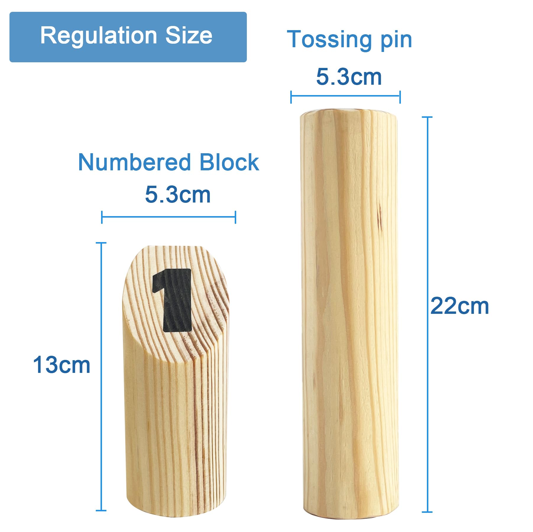 Number Kubb Toss Game Stick Throwing Game made of Hardwood (with Carry Bag, Backyard) - Image 2