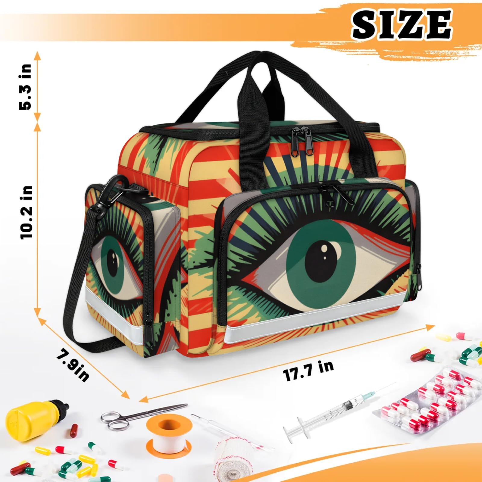 GzLeyigou First Aid Bags Empty, Divine Aztec Emergency Bag First Aid Kit Multiple Compartment Kit Carrier On Call Trauma Bag For Paramedics Emergency Medical Supplies Kit