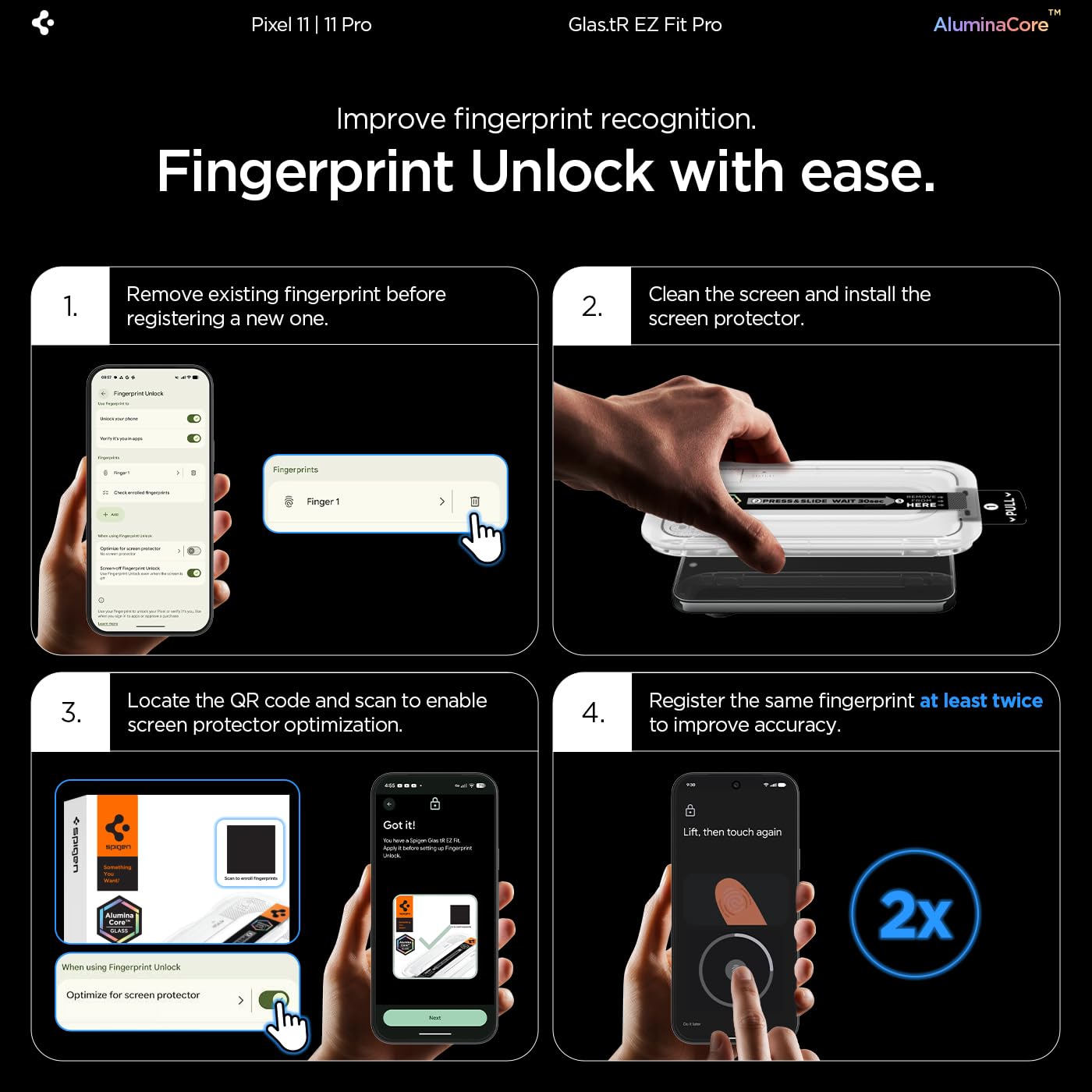 Spigen EZ Fit Pro Tempered glass for Pixel 11/11 Pro — Amazon image 8