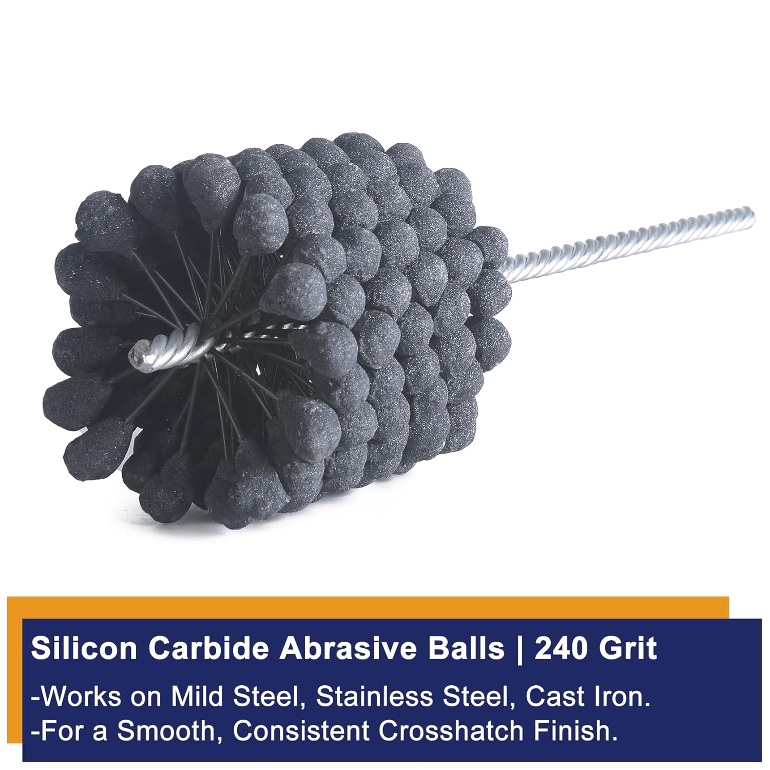 Garhgi 3-1/4 Inch 83mm Cylinder Hone Tool with 240 Grit Silicon Carbide Abrasive Ball Brush, for Brake Cylinders Surface Finishing Crosshatching Deglazing on Metals Steel
