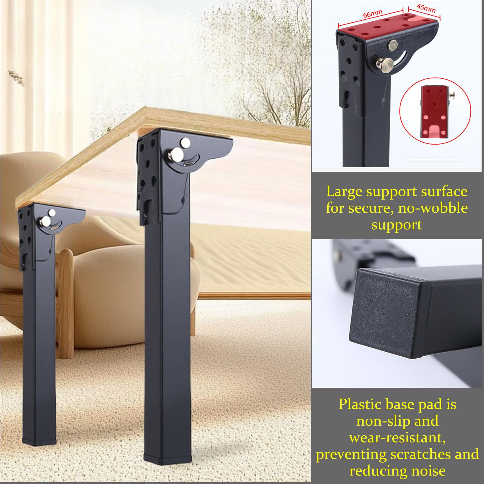 4 Stück 90 Grad klapptischbeine Eisen Tischbeine Klappbar Tischfüße DIY Möbelfüße Schreibtischbeine Hohe Tragkraft Geeignet für Schreibtische Couchtische Computertische Möbel (Weiß, 20cm)