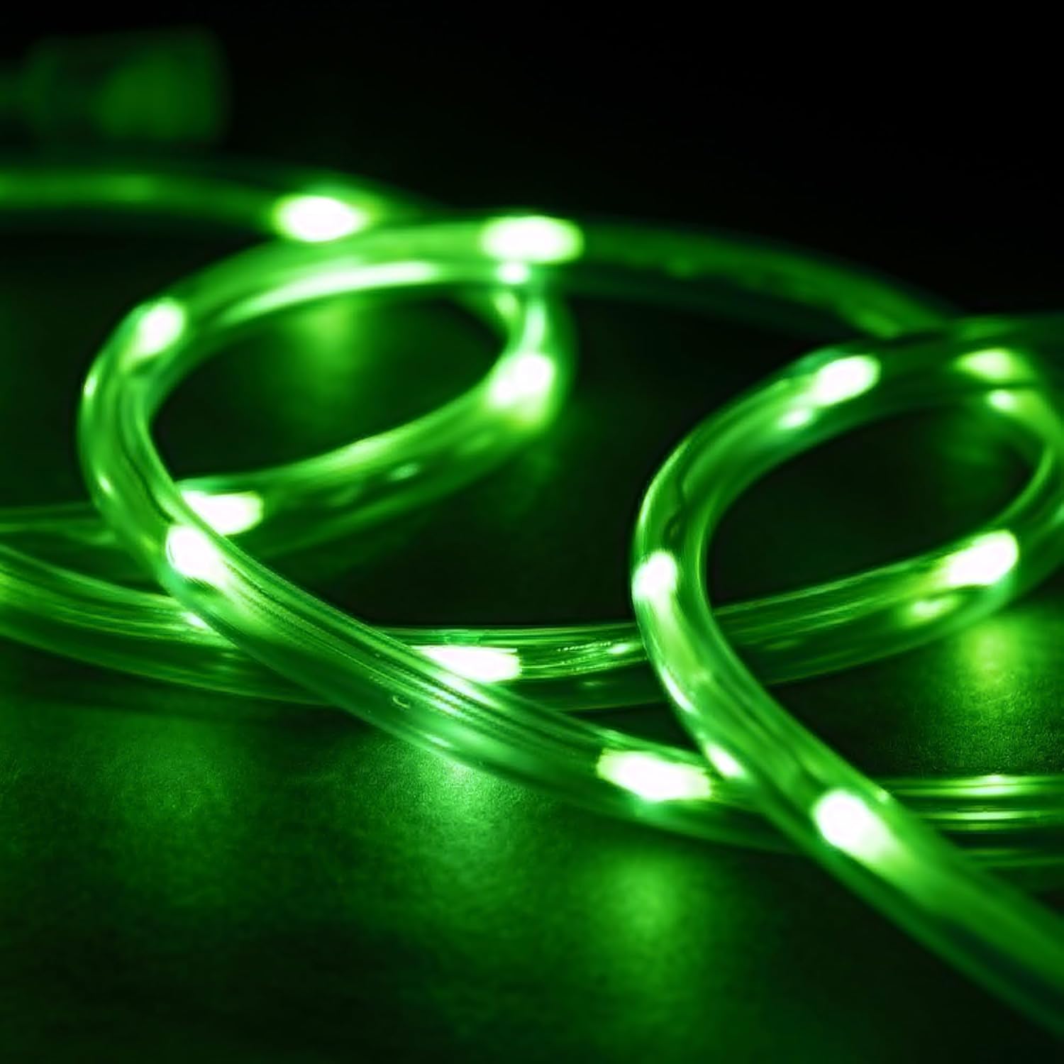 WYZworks 50ft Green LED Rope Light - 8 Modes, Waterproof Outdoor Accent Lighting with Remote, Flexible Clear Tube, ETL Certified, Garden, Patio, Backyard, Holiday Christmas, Palm Tree, Ambient Decor