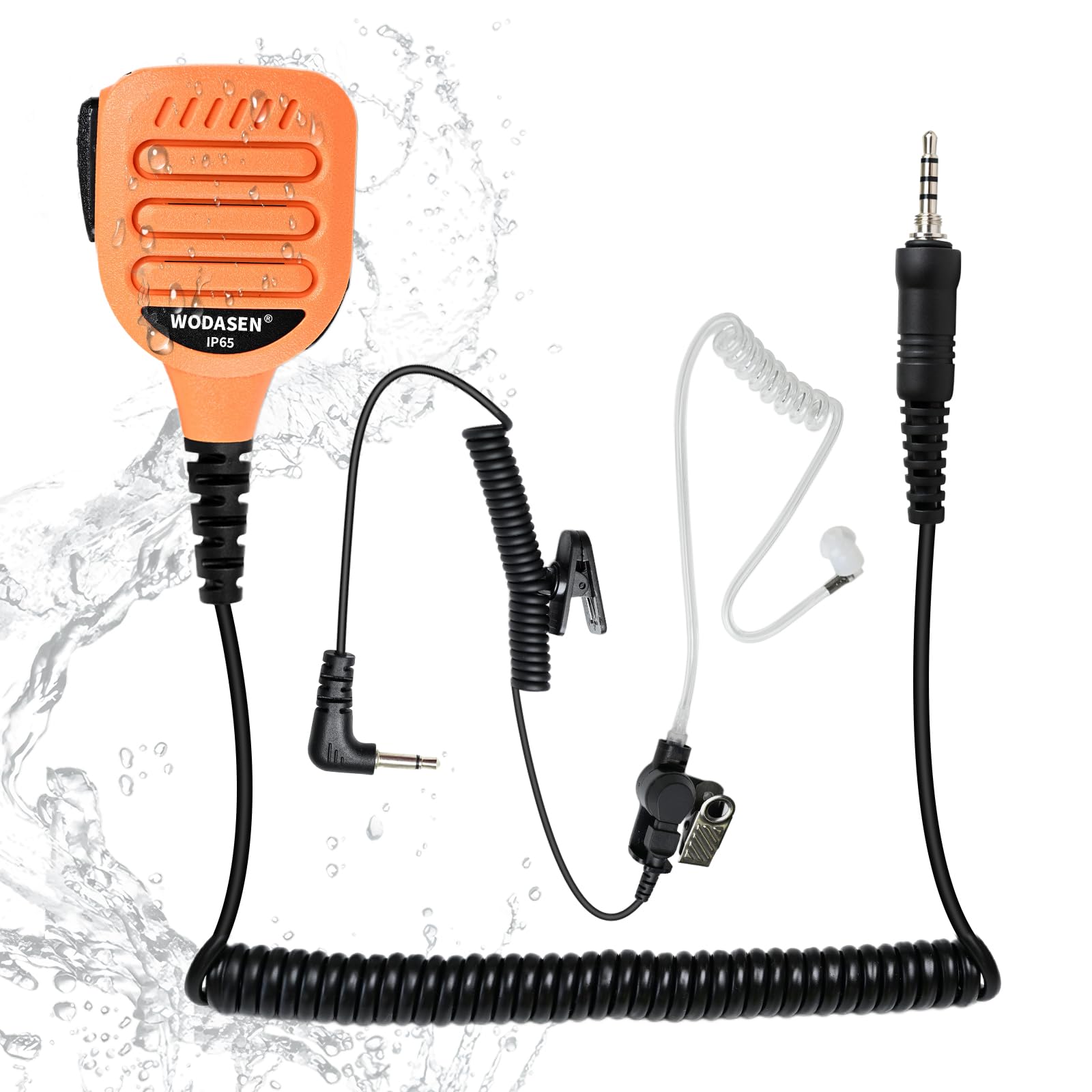 WODASEN Micrófono de hombro de mano Walkie Talkie de 3,5 mm con altavoz de 1 pin para Yaesu Vertex VX-6 VX-6R VX-7 VX-7R FT-60R FT-65R FT5DR FT-3DR FT-70DR VX-170 EVX-S24 Radio Horizon estándar (128
